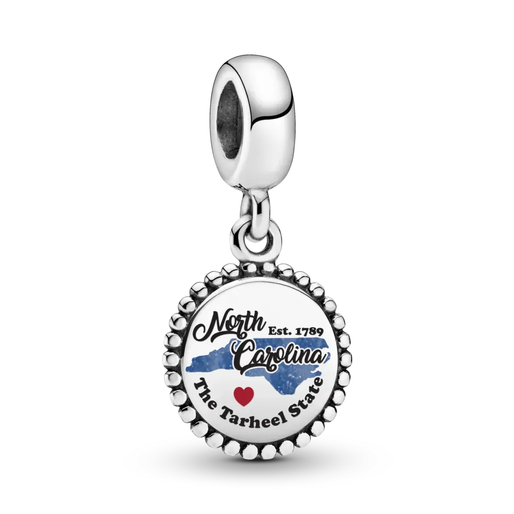 North Carolina State Map Dangle Charm