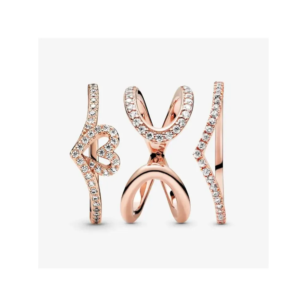 Lots of Love and Sparkle Stacking Ring Set