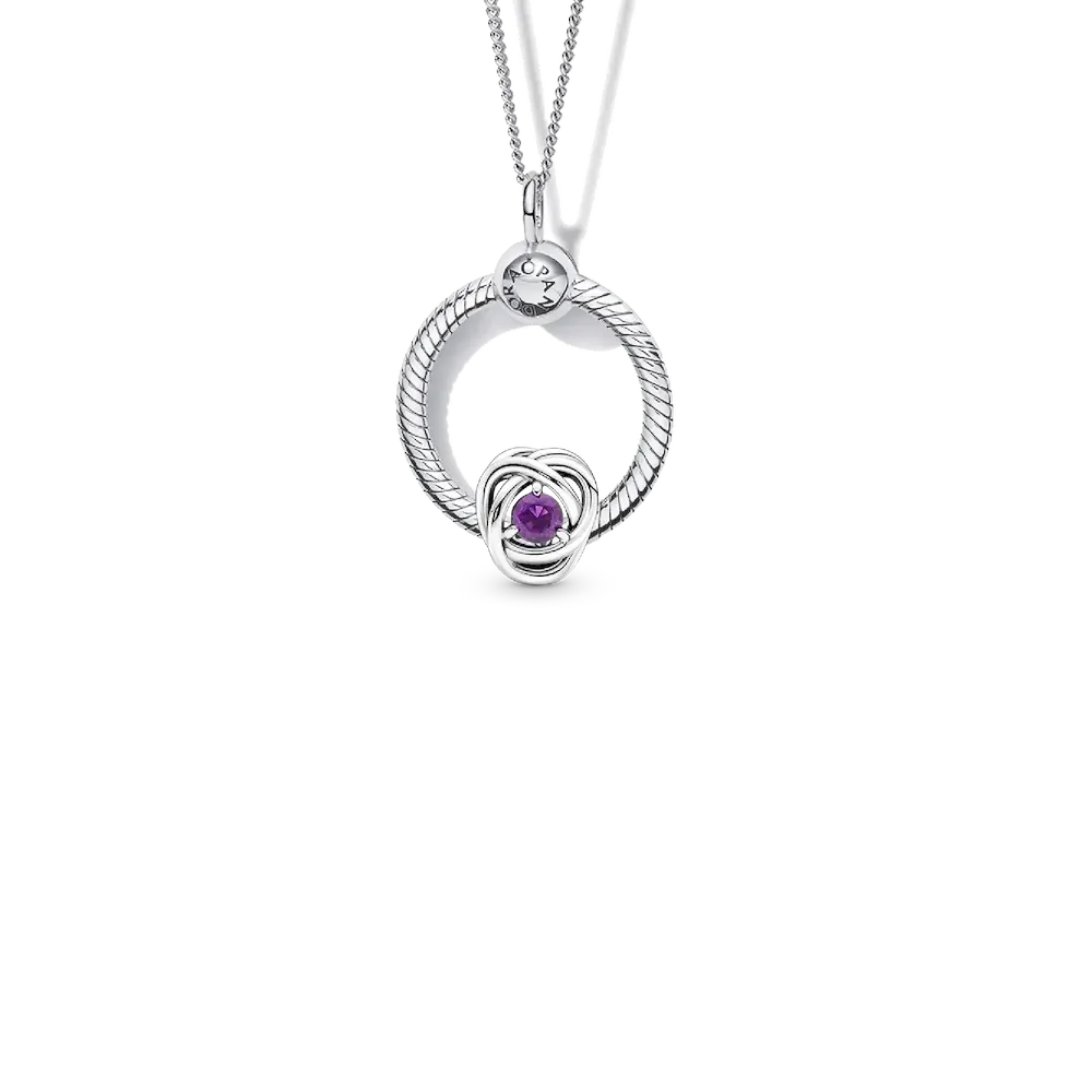 NAMPS0219.webp February Birthstone Eternity Circle O Pendant Set - Image 1