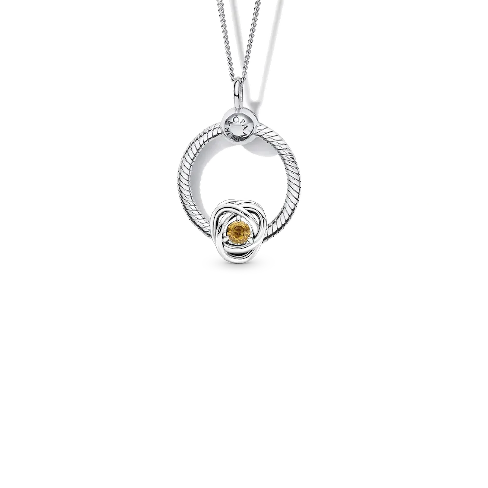 November Birthstone Eternity Circle O Pendant Set