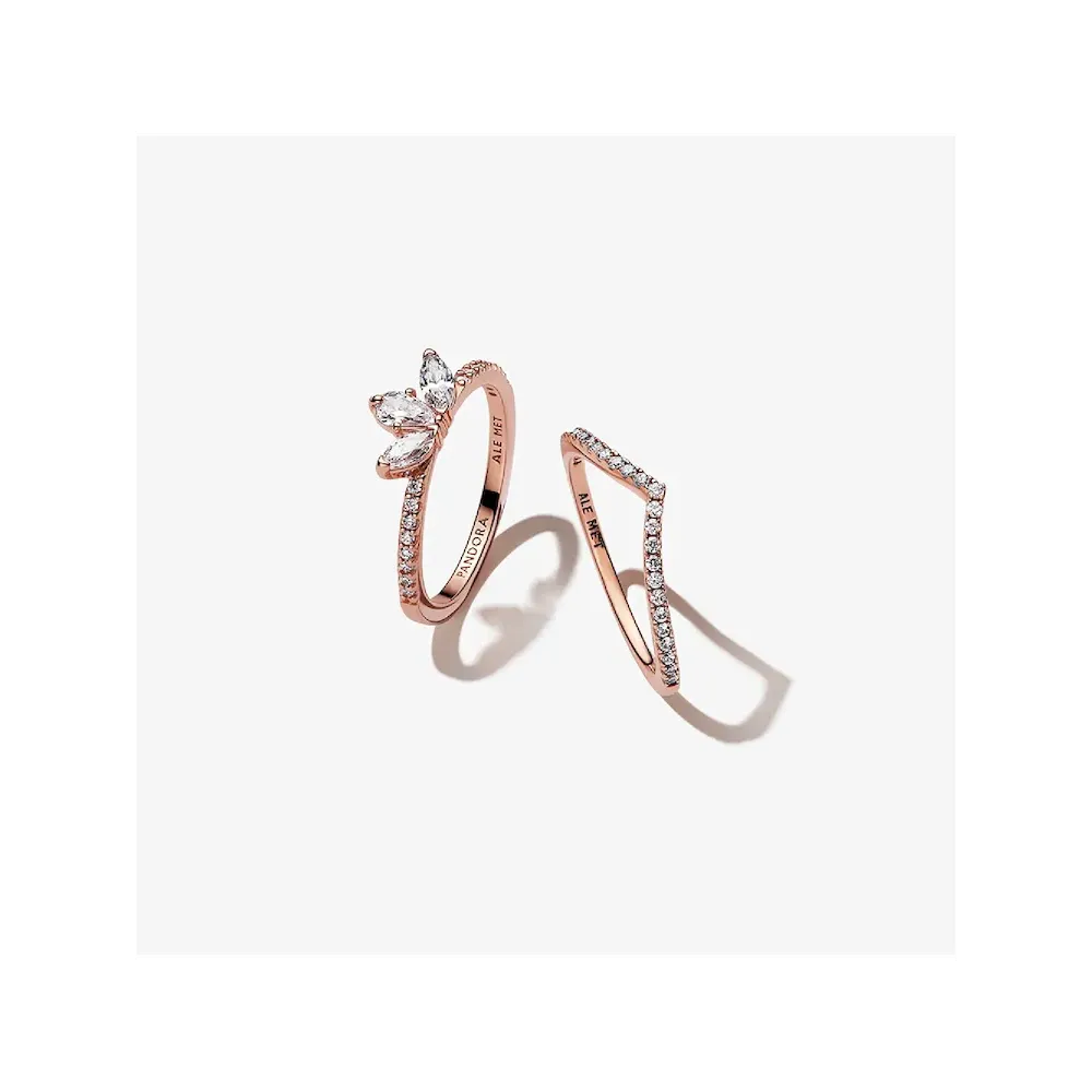 Sparkling Herbarium Cluster and Wish Ring Set