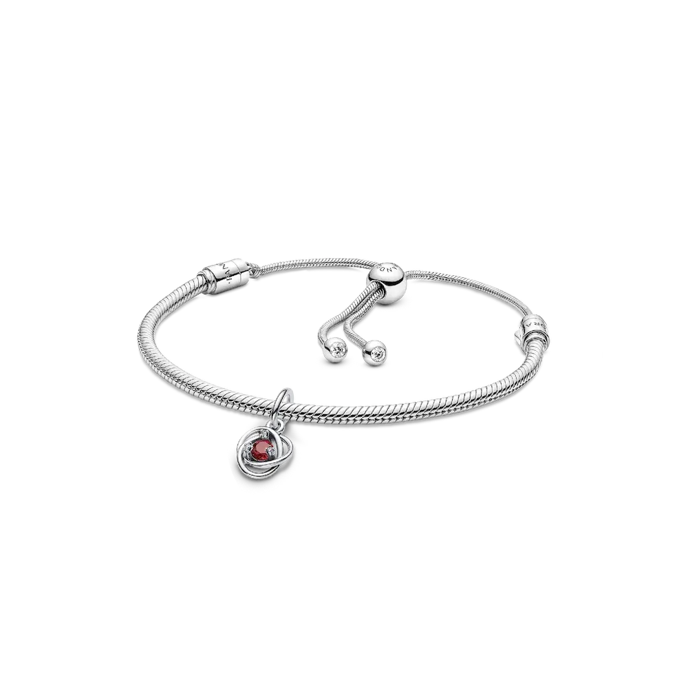 July Eternity Circle Dangle Charm Bracelet Set