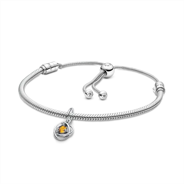 November Eternity Circle Dangle Charm Bracelet Set - Image 2