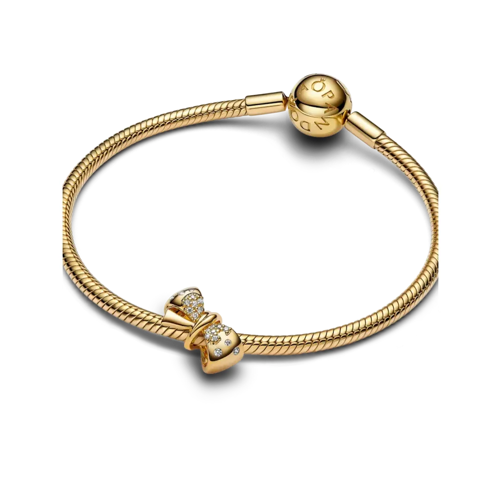 Gold Sparkling Bow Bracelet Set