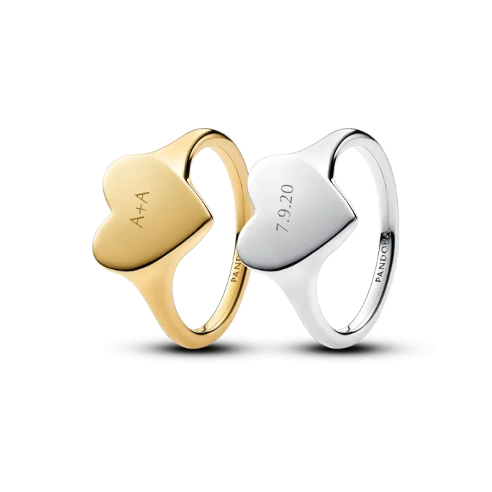 Engravable Love Notes Heart Ring Set - Image 4