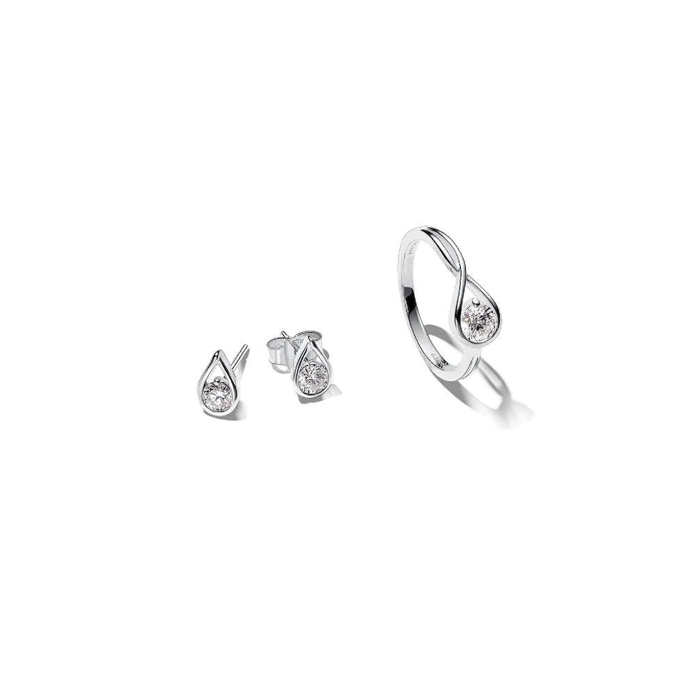 Pandora Infinite Lab-grown Diamond Ring and Earrings Set 1 ct tw Sterling Silver