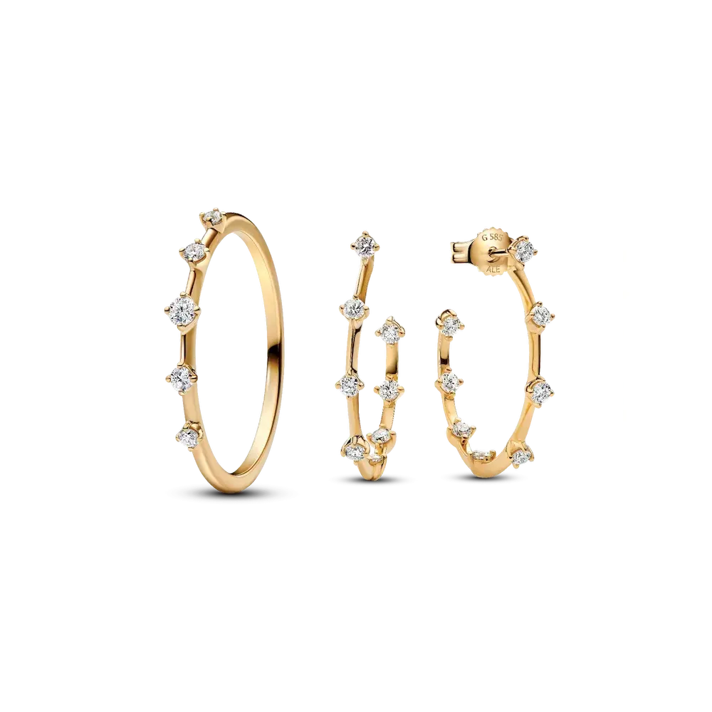 Lab-Grown Diamond Station Earring and Ring Set