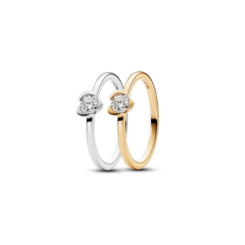 Lab-Grown Diamond Heart Ring Set