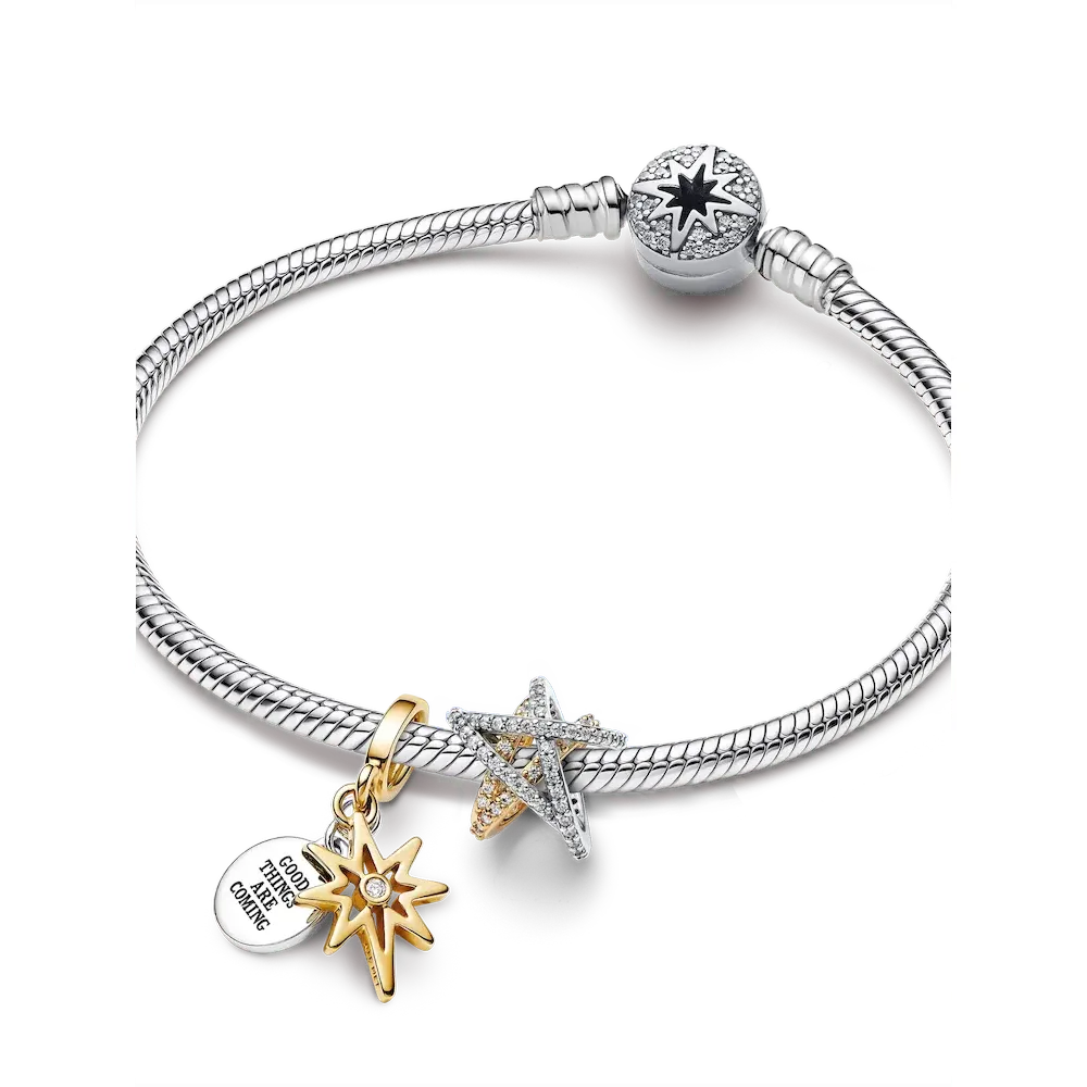 North Star Engravable Charm Bracelet Set