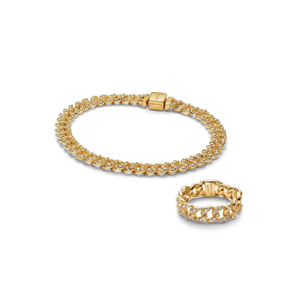 Pavé Cuban Chain Jewelry Set