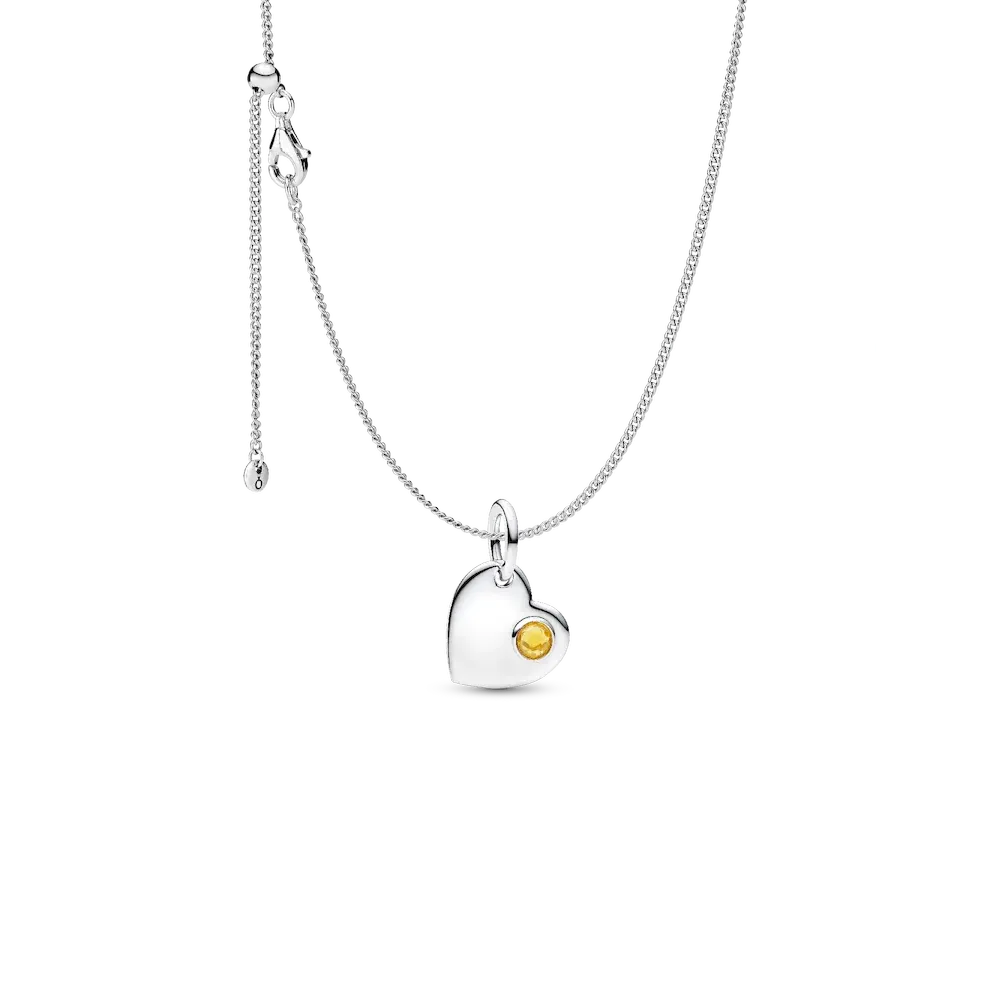 November Birthstone Heart Pendant Necklace