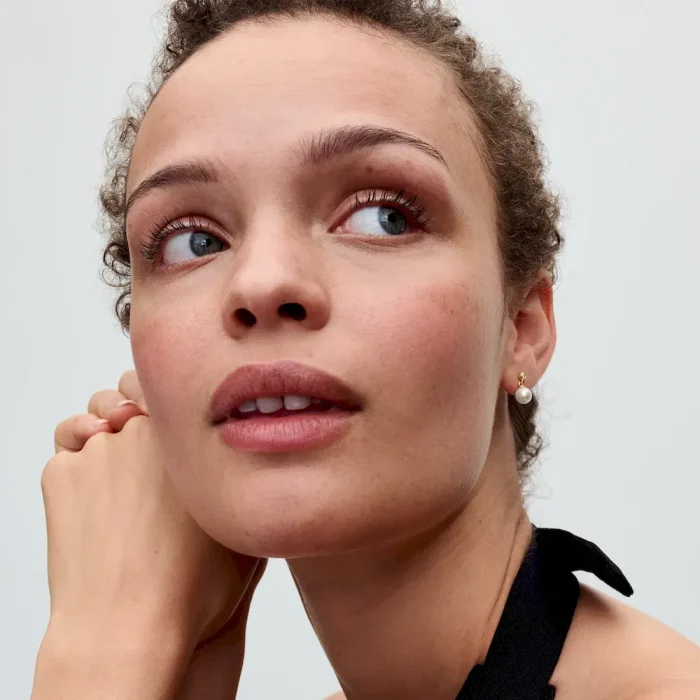 Treated Freshwater Cultured Pearl & Stone Drop Earrings - Image 2