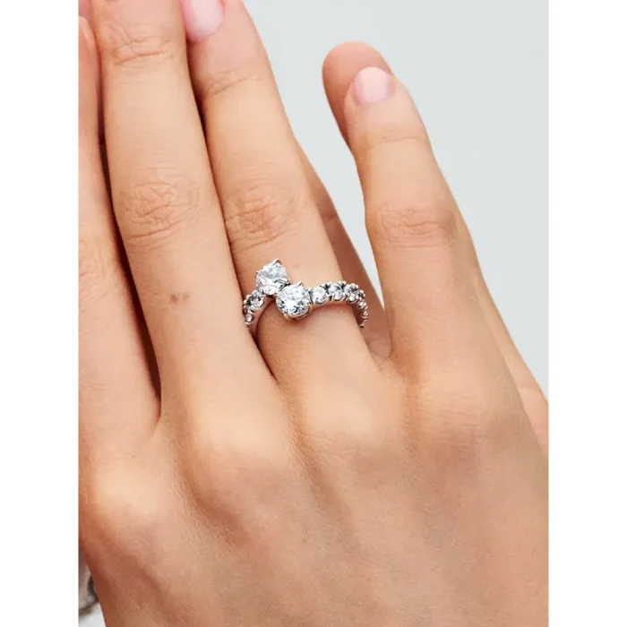 Sparkling Overlapping Band Ring - Image 2