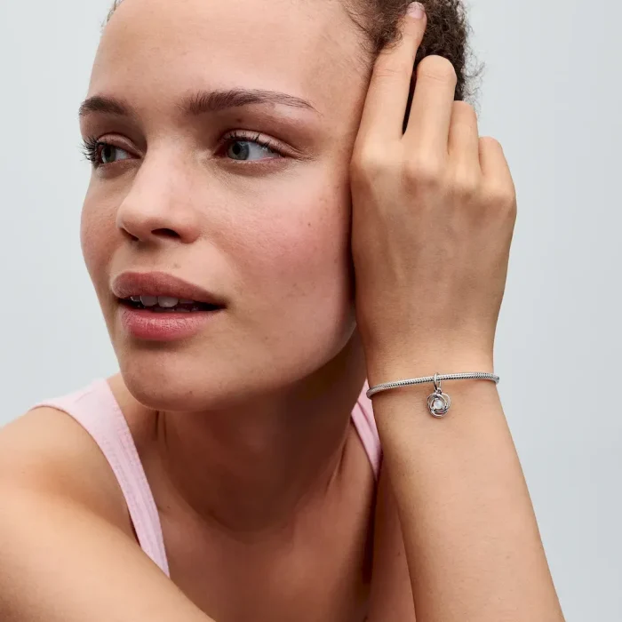 White Eternity Circle Dangle Charm - Image 3