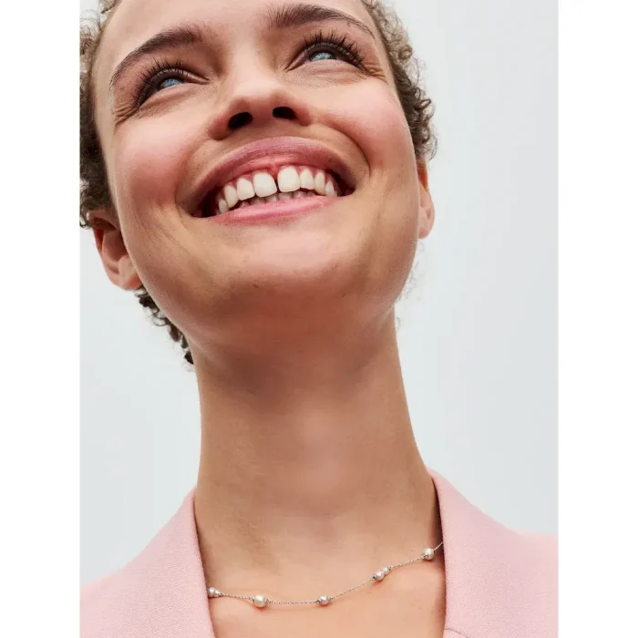 Treated Freshwater Cultured Pearl Station Chain Necklace - Image 2