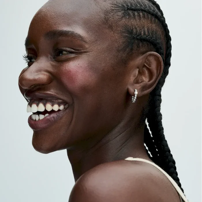 Treated Freshwater Cultured Pearl & Beads Hoop Earrings - Image 3