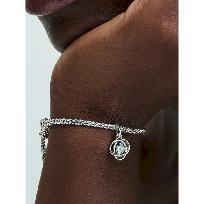 Clear Eternity Circle Dangle Charm - Image 2