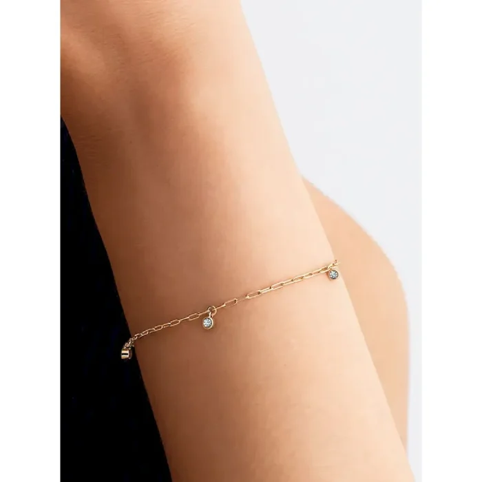 Pandora Era Bezel Lab-Grown Diamond Dangle Paperclip Chain Bracelet - Image 2