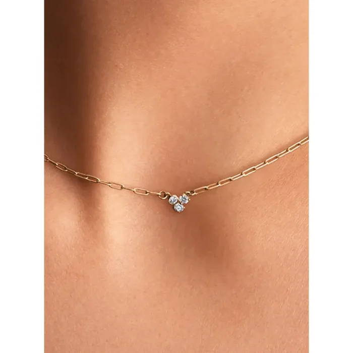 Pandora Era Lab-Grown Diamond Cluster Paperclip Chain Necklace - Image 2