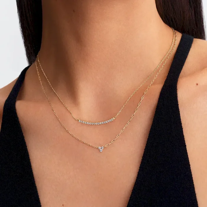 Pandora Era Lab-Grown Diamond Cluster Paperclip Chain Necklace - Image 4