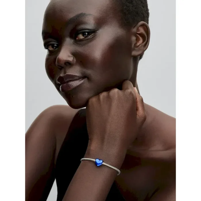 Metallic Blue Heart Charm - Image 4