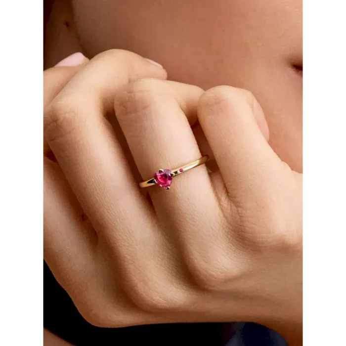 Sparkling Red Heart Ring - Image 2