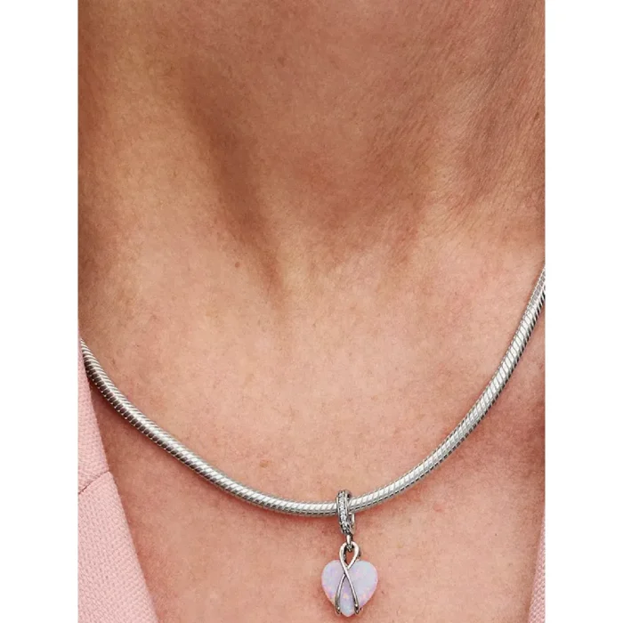 Mom Opalescent Heart Dangle Charm - Image 2