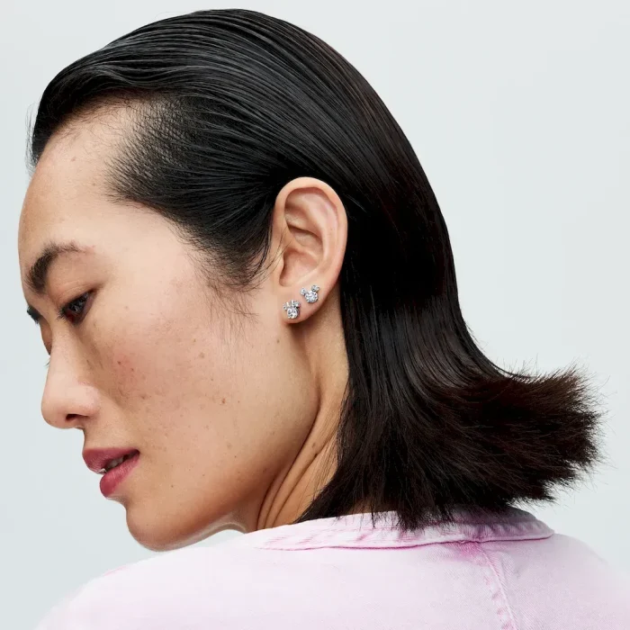 Disney Mickey Mouse & Minnie Mouse Sparkling Stud Earrings - Image 3