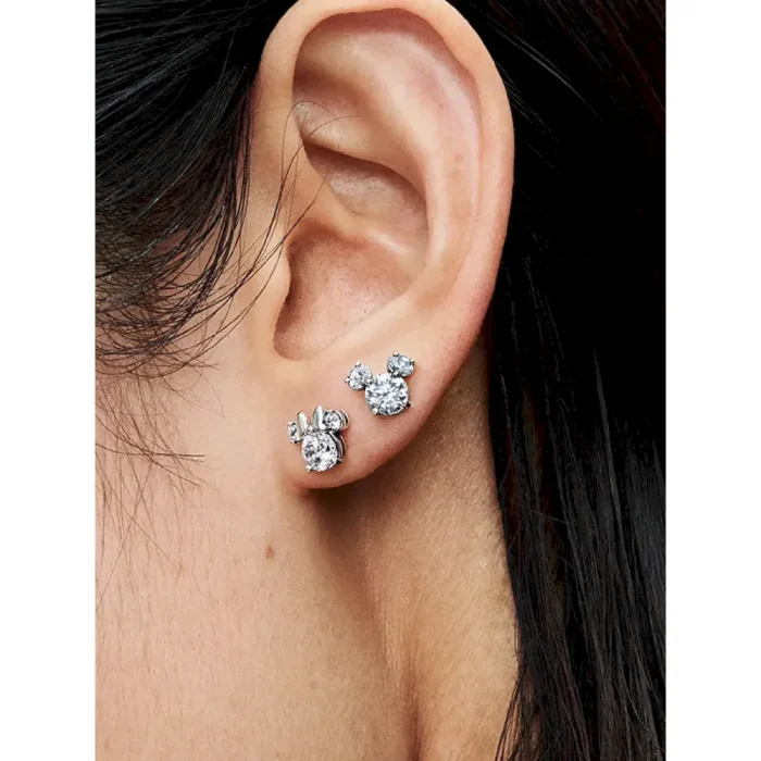 Disney Mickey Mouse & Minnie Mouse Sparkling Stud Earrings - Image 2