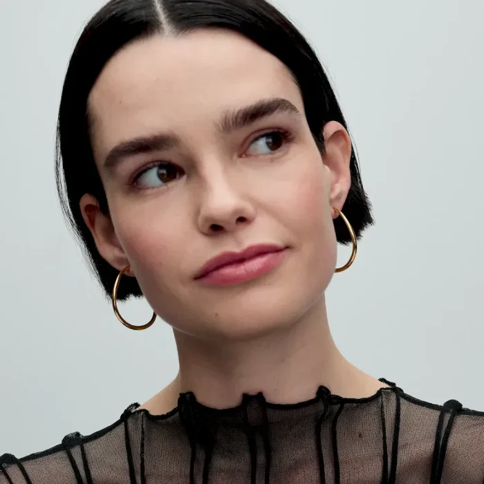 Organically Shaped 42 mm Open Hoop Earrings - Image 2