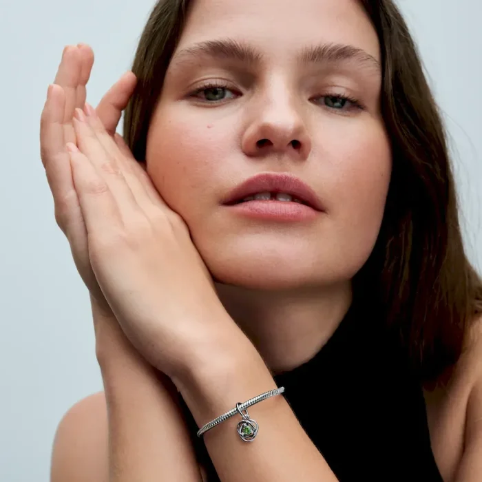 August Eternity Circle Dangle Charm Bracelet Set - Image 7