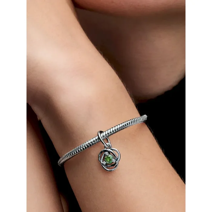 August Eternity Circle Dangle Charm Bracelet Set - Image 6