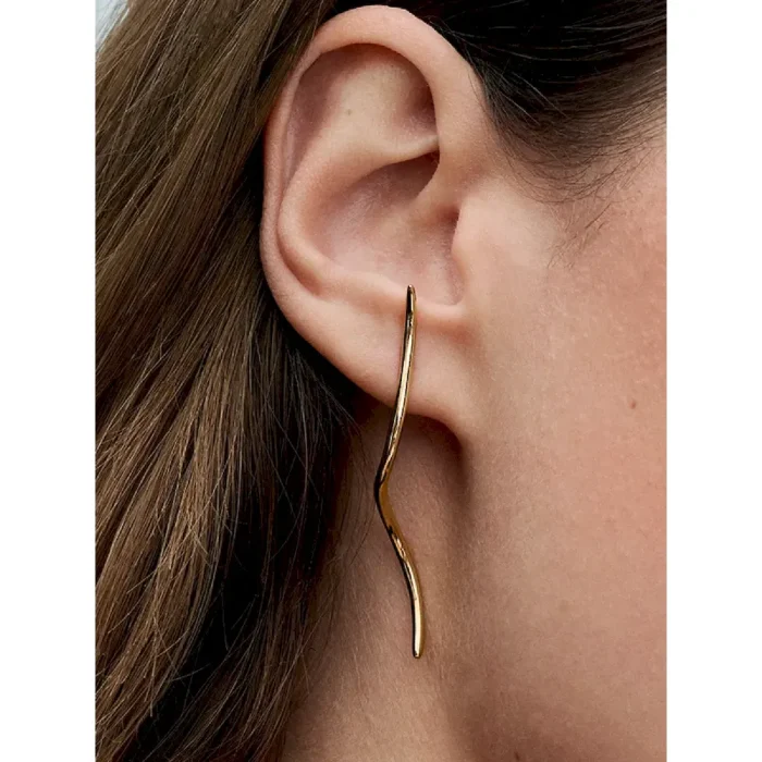 Organically Shaped Wire Stud Earrings - Image 2