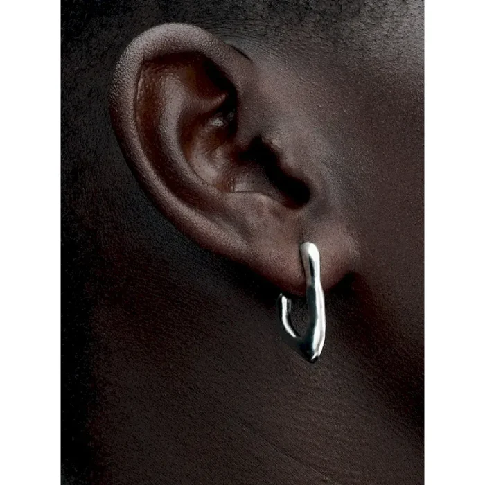 Organically V-shaped Open Hoop Earrings - Image 2