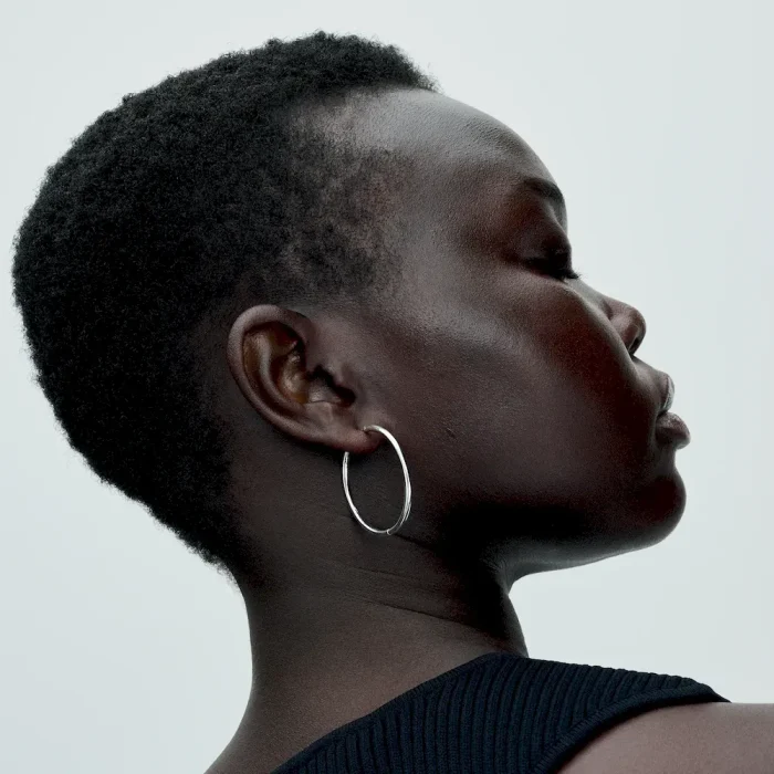 Pandora Moments 40 mm Charm Hoop Earrings - Image 3