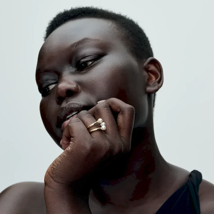 Treated Freshwater Cultured Pearl Open Ring - Image 3