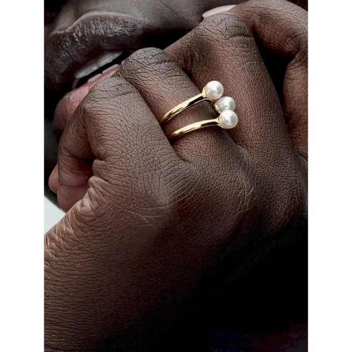 Treated Freshwater Cultured Pearl Open Ring - Image 2