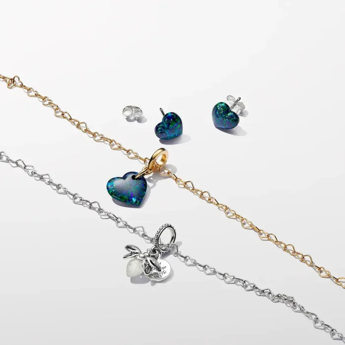 Opalescent Green Heart Dangle Charm - Image 6