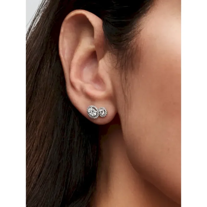 Embracing Halo Stud Earrings - Image 2