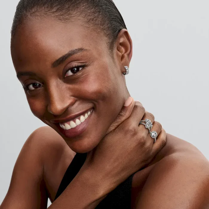 Oval Sparkling Halo Statement Ring - Image 3