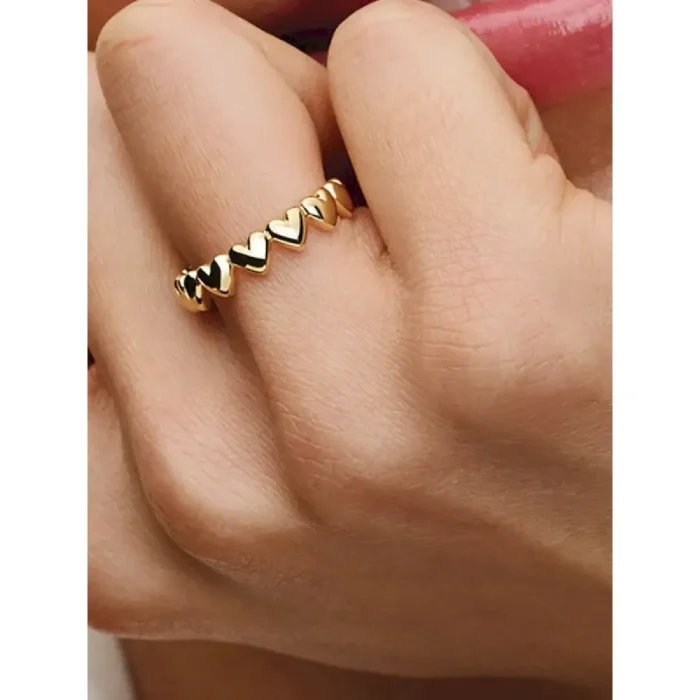Row of Hearts Ring - Image 2