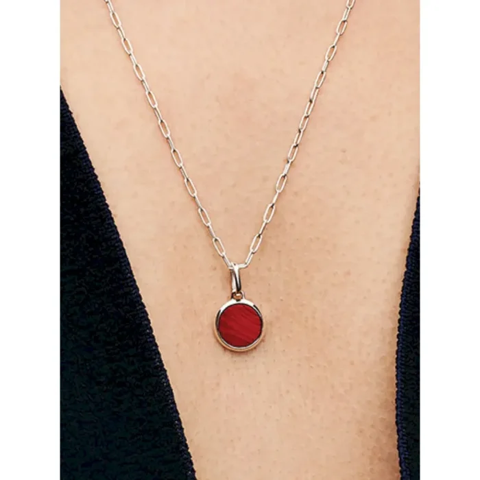 Red Murano Glass Engravable Mini Medallion Charm - Image 2