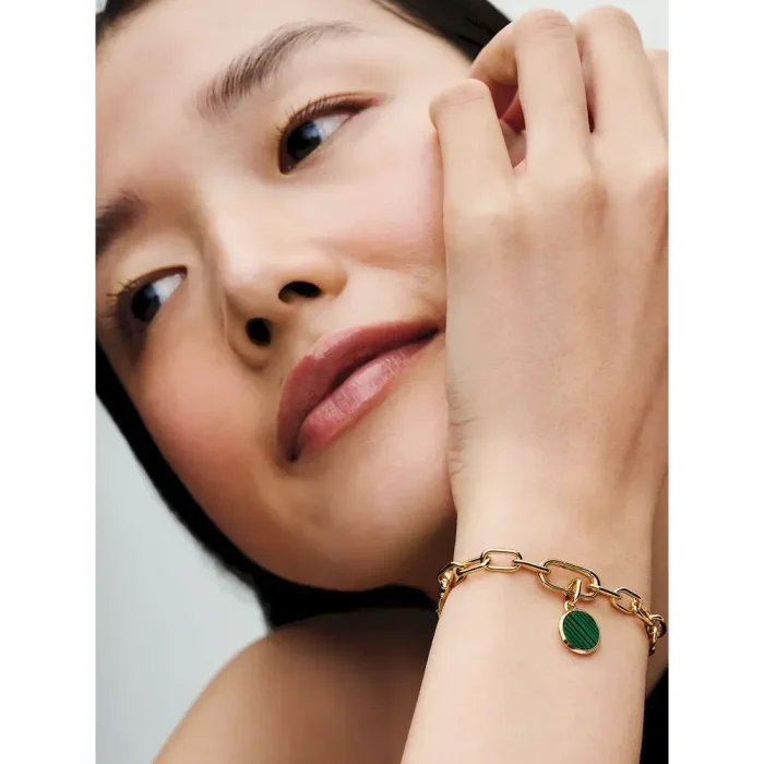 Green Engravable Mini Medallion Charm Necklace Set - Image 8