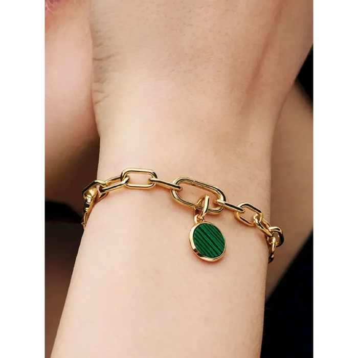 Green Engravable Mini Medallion Charm Necklace Set - Image 7