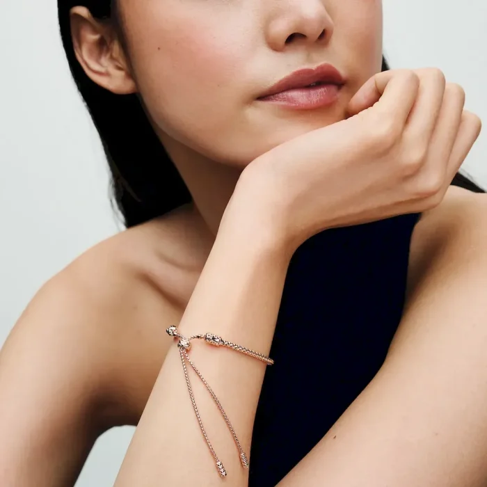 Studded Chain Slider Bracelet - Image 3