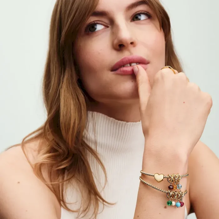 Faceted Sea Aqua Blue Eternity Circle Dangle Charm - Image 3