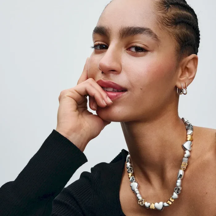 Pandora Moments Heart Clasp Snake Chain Necklace - Image 3