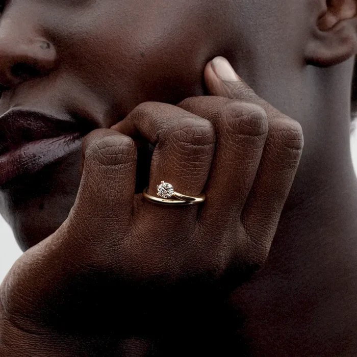 Pandora Nova 14k Gold Lab-grown Diamond Asymmetric Ring - Image 3