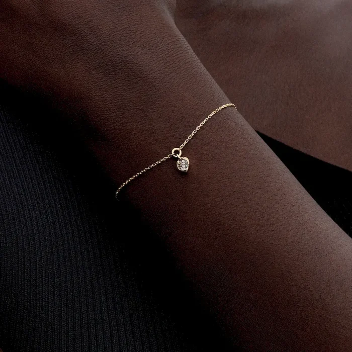 Pandora Talisman 14k Gold Lab-grown Diamond Heart Chain Bracelet - Image 4