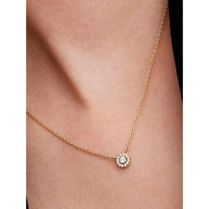 Golden Pave Halo Jewelry Set - Image 11